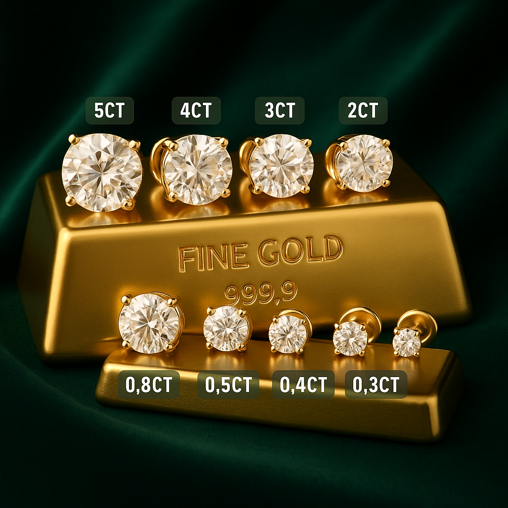 MOISSANITE REDOND CUT EARRING