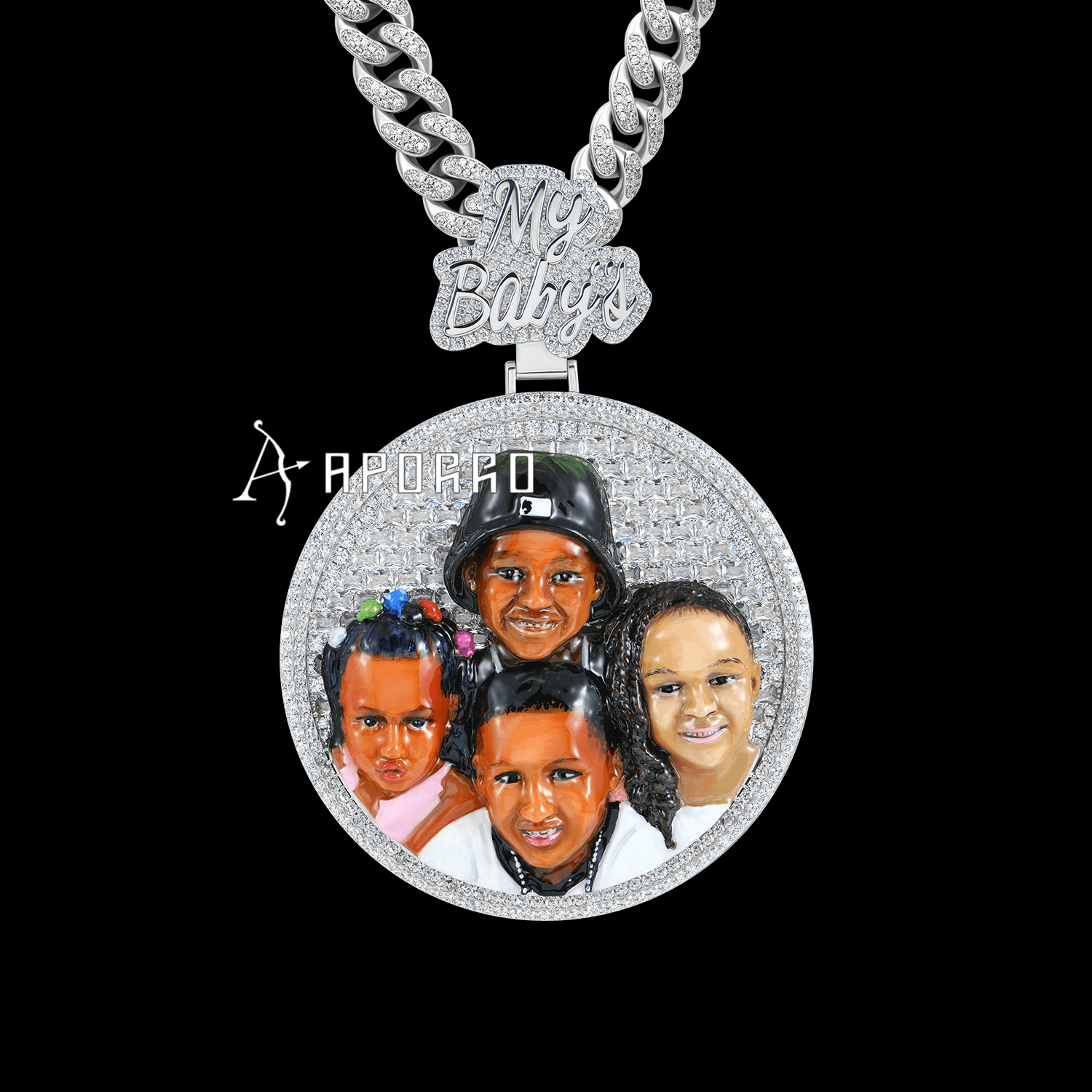 APORRO Premium Custom 3D Enamel Photo Pendant