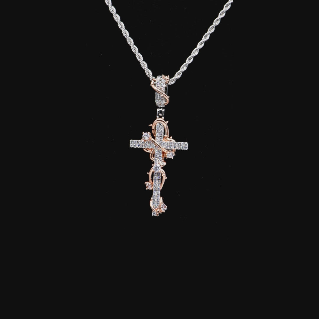 Thorned Rose Cross Pendant