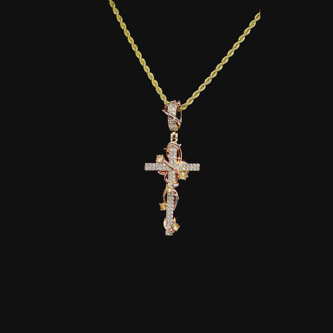 Thorned Rose Cross Pendant