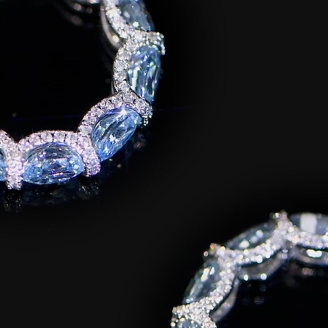 Crushed Ice Oval Cut Ring - Fantastisches hellrosa