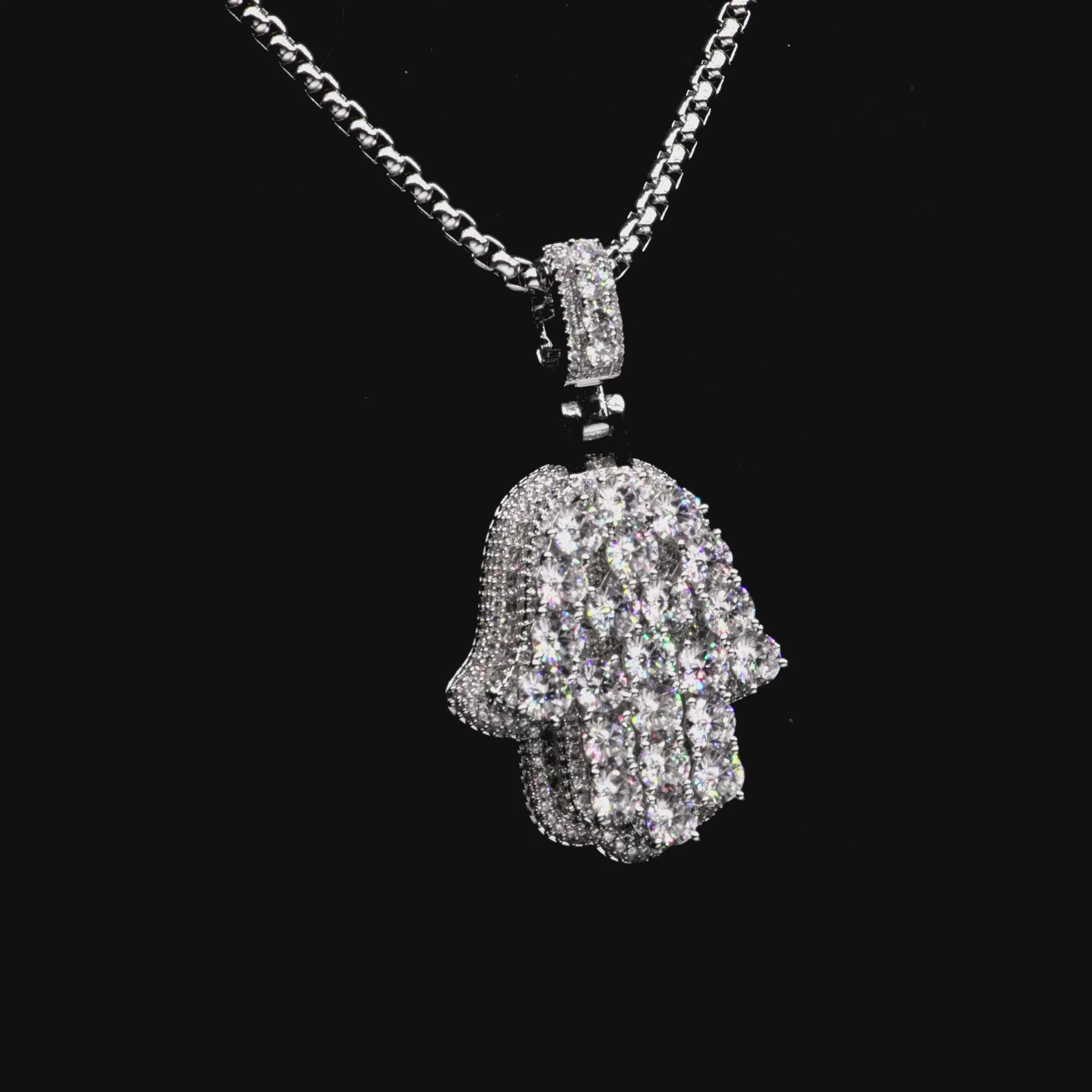 Brilliance Layered Hamsa Pendant