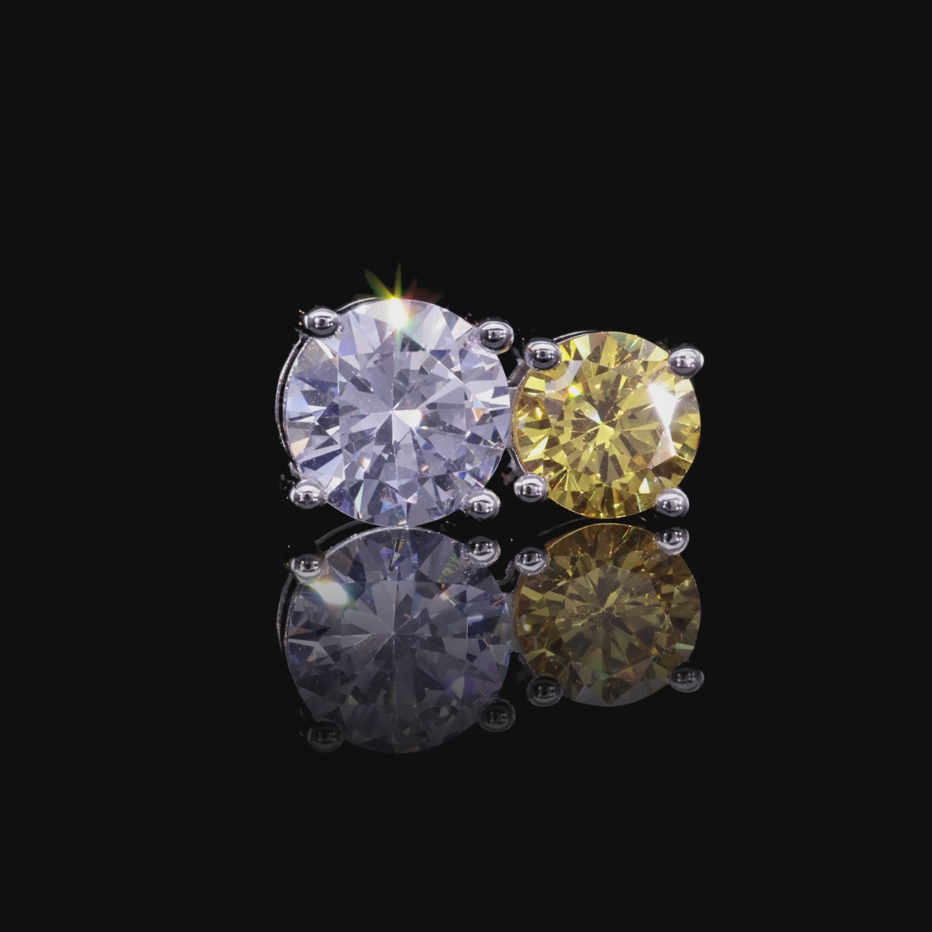 Moissanite Toi et Moi Stud Earrings – Twin Rounds