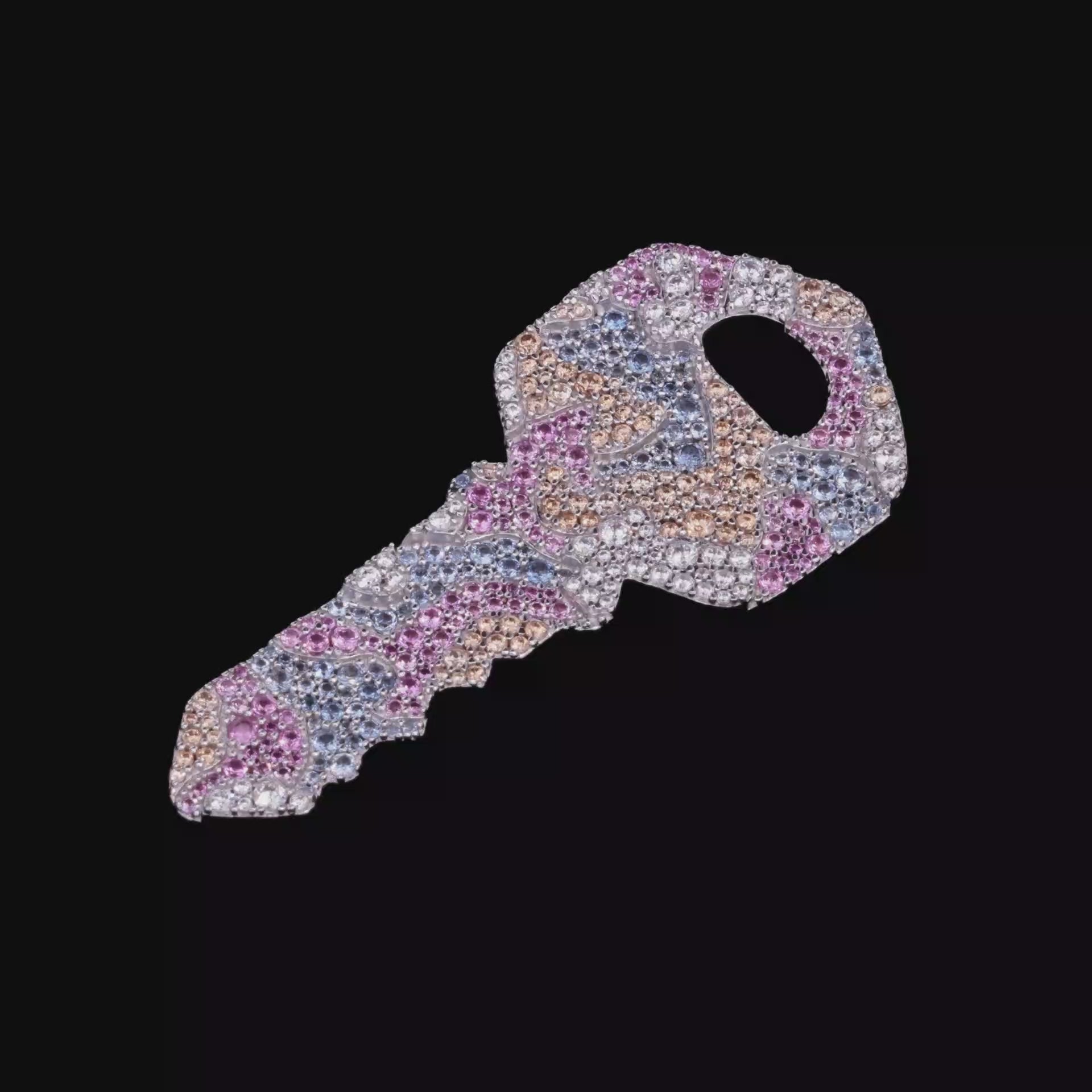 Camo Key Pendant - Pastel Camo