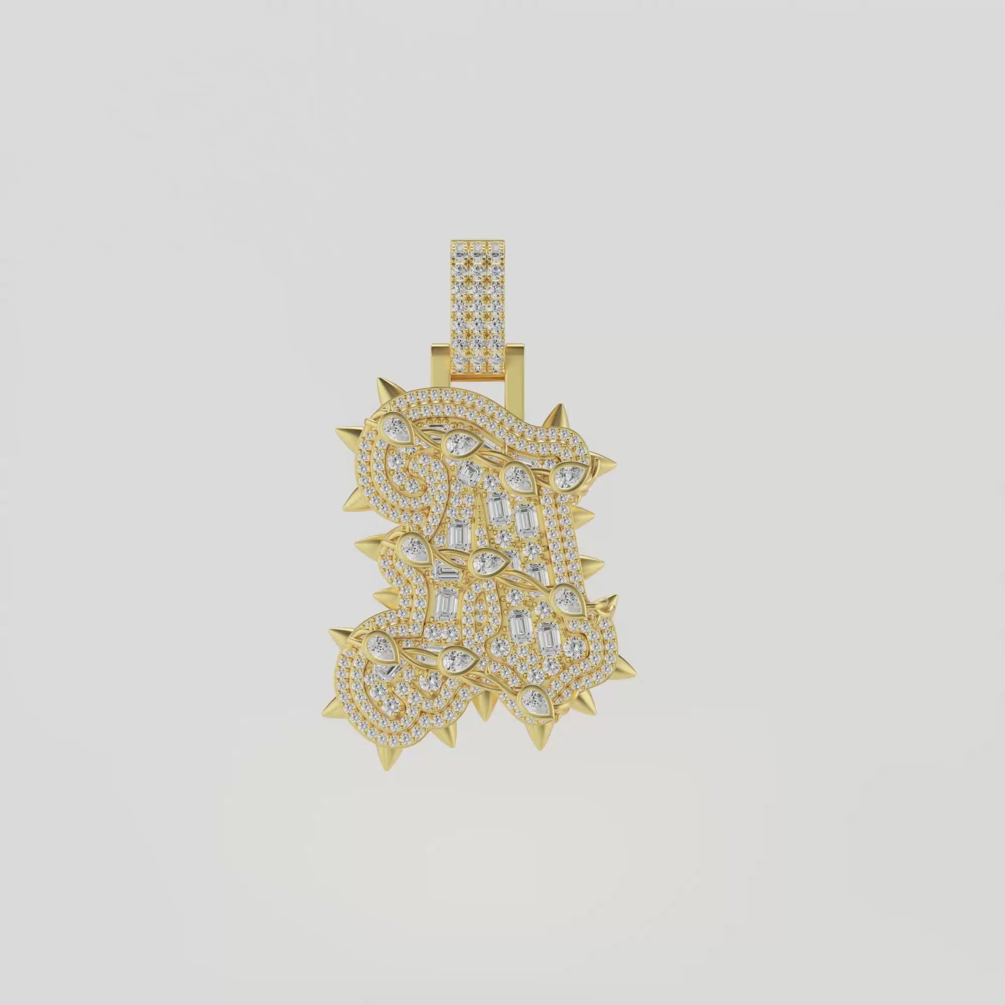 Custom Old English Willow Nail Thorn Font Pendant