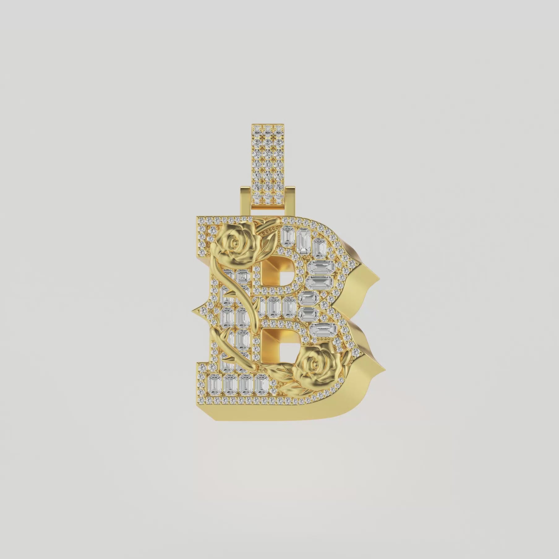 Pendente con carattere rosa personalizzato-30mm