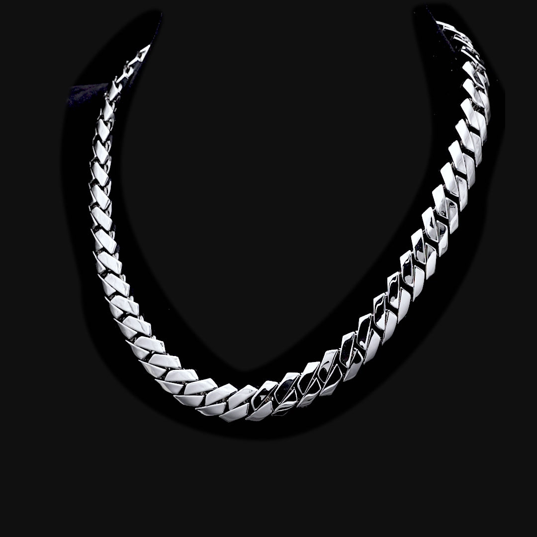 Custom Moissanite 14k Gold Plain Gold Prong Cuban Link Kette - Gelbgold