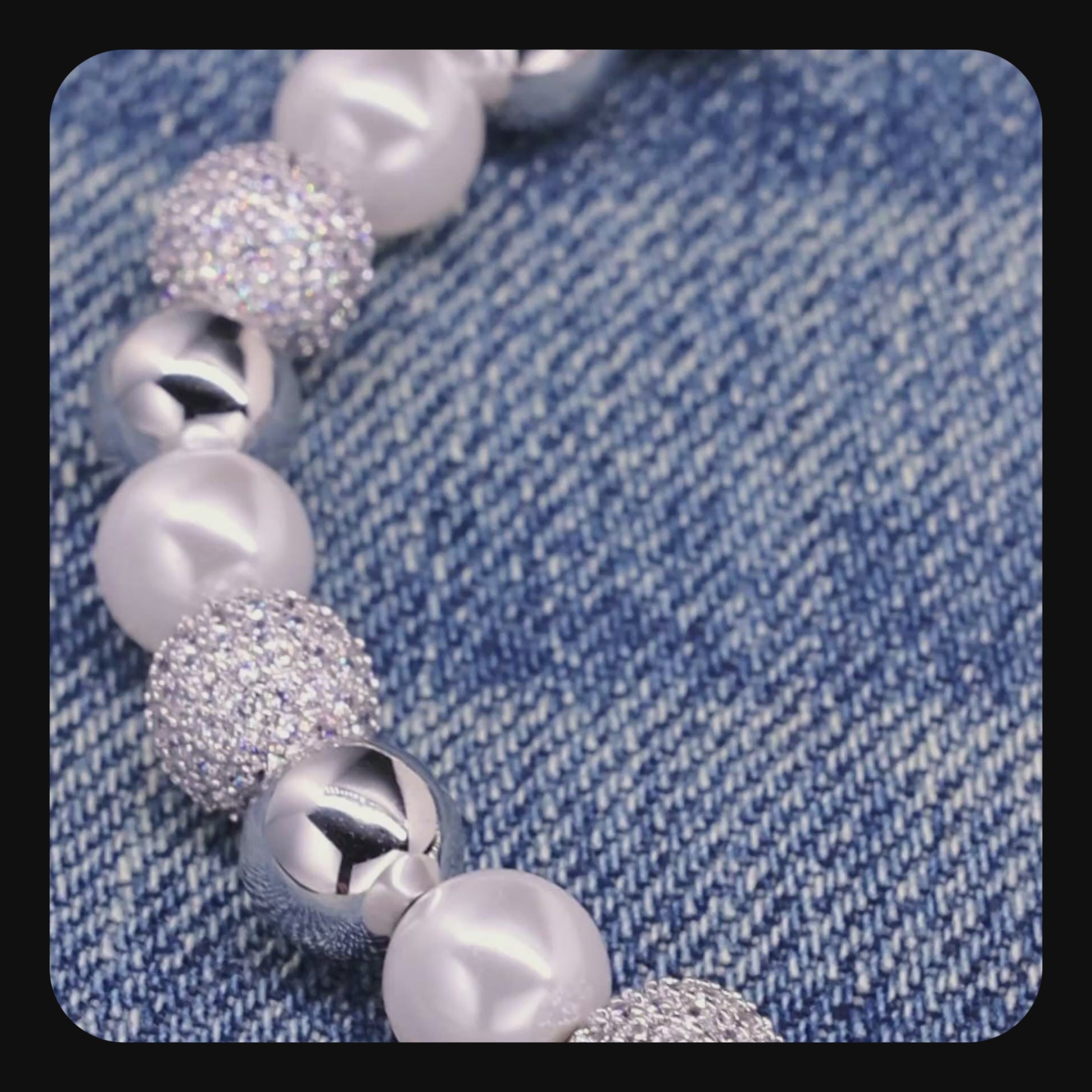 Moissanite Trove Orbit Pearl Wallet Chain - 8mm