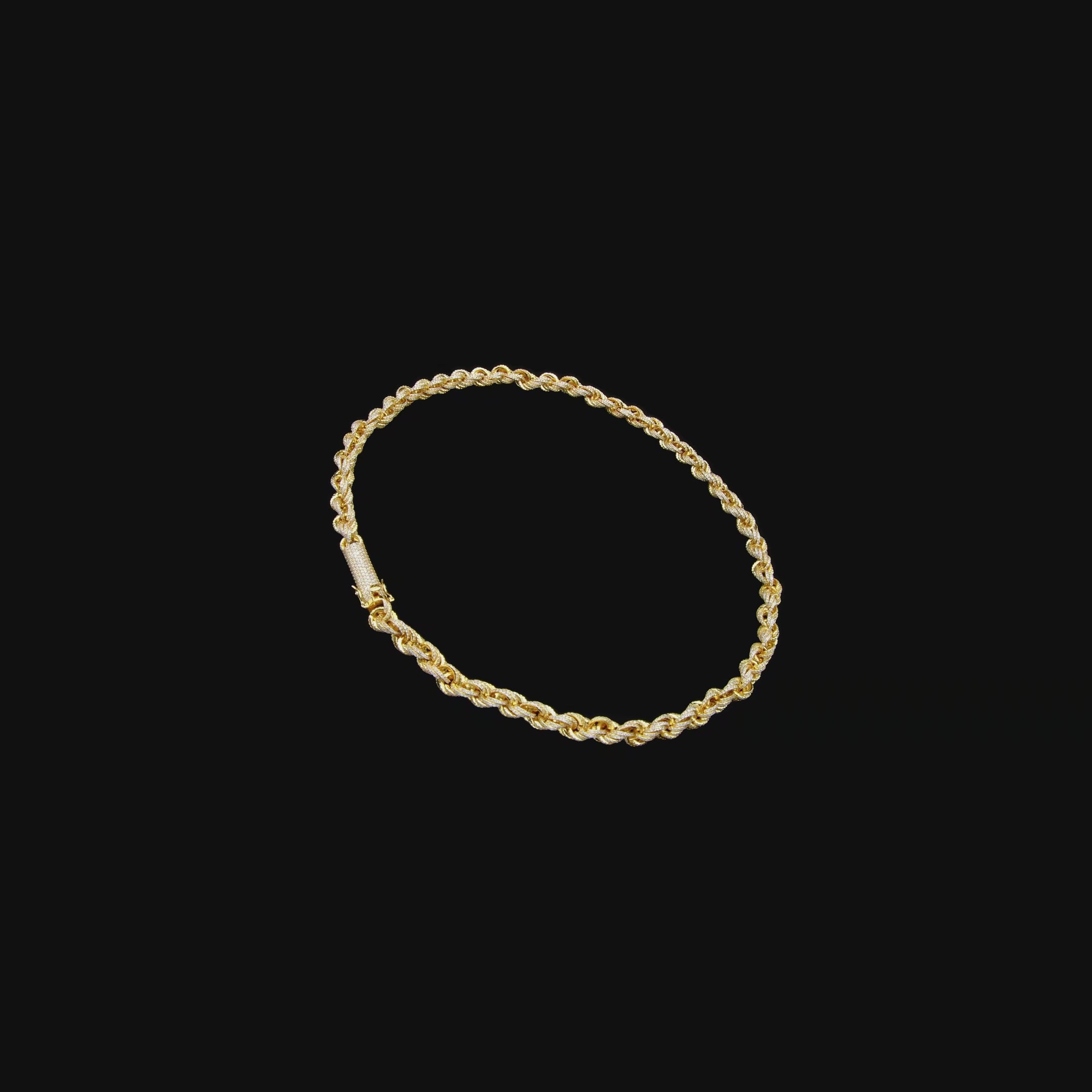 MOISSANITE Cadena de cuerda totalmente helada - 8 mm