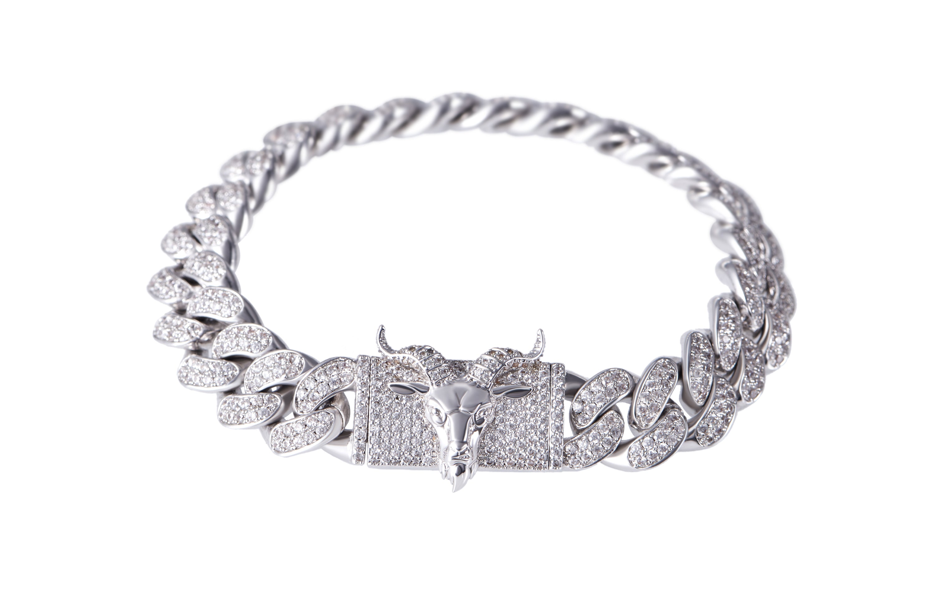 12mm G.O.A.T Box Clasp Cuban Link Armband