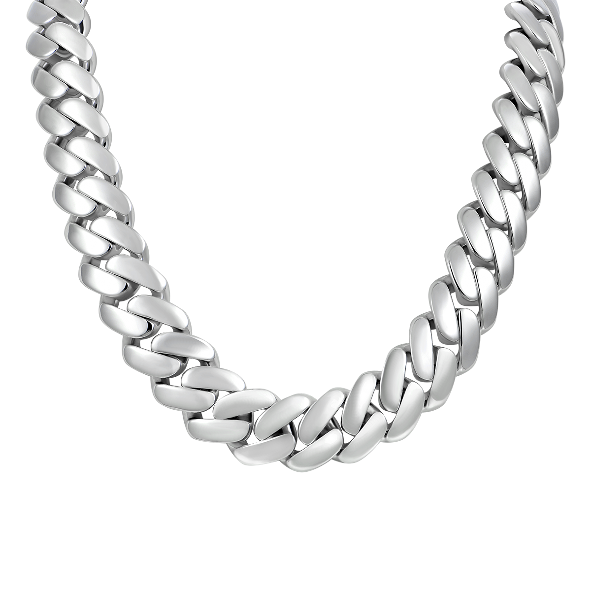 Custom Plain Gold Cuban Link Name Halskette Kette - Weißgold