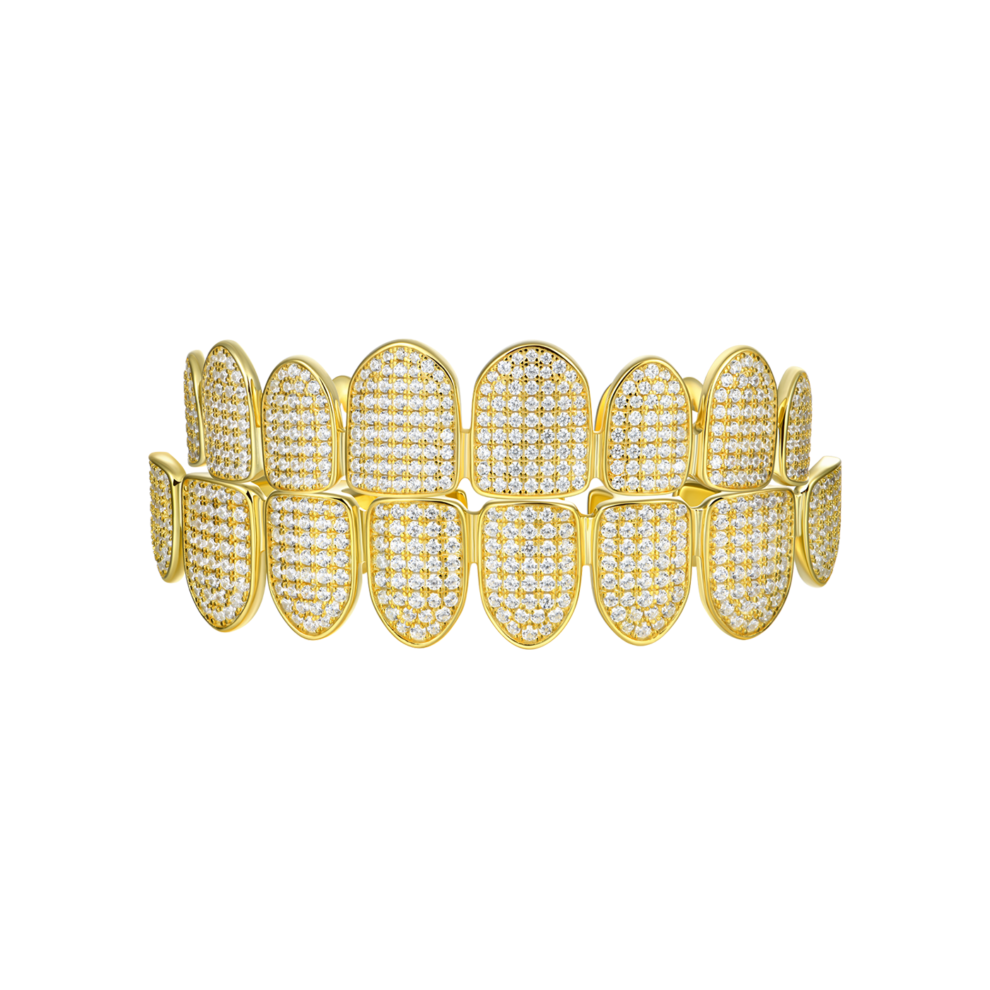 Pre-made Iced Out Gold Grillz