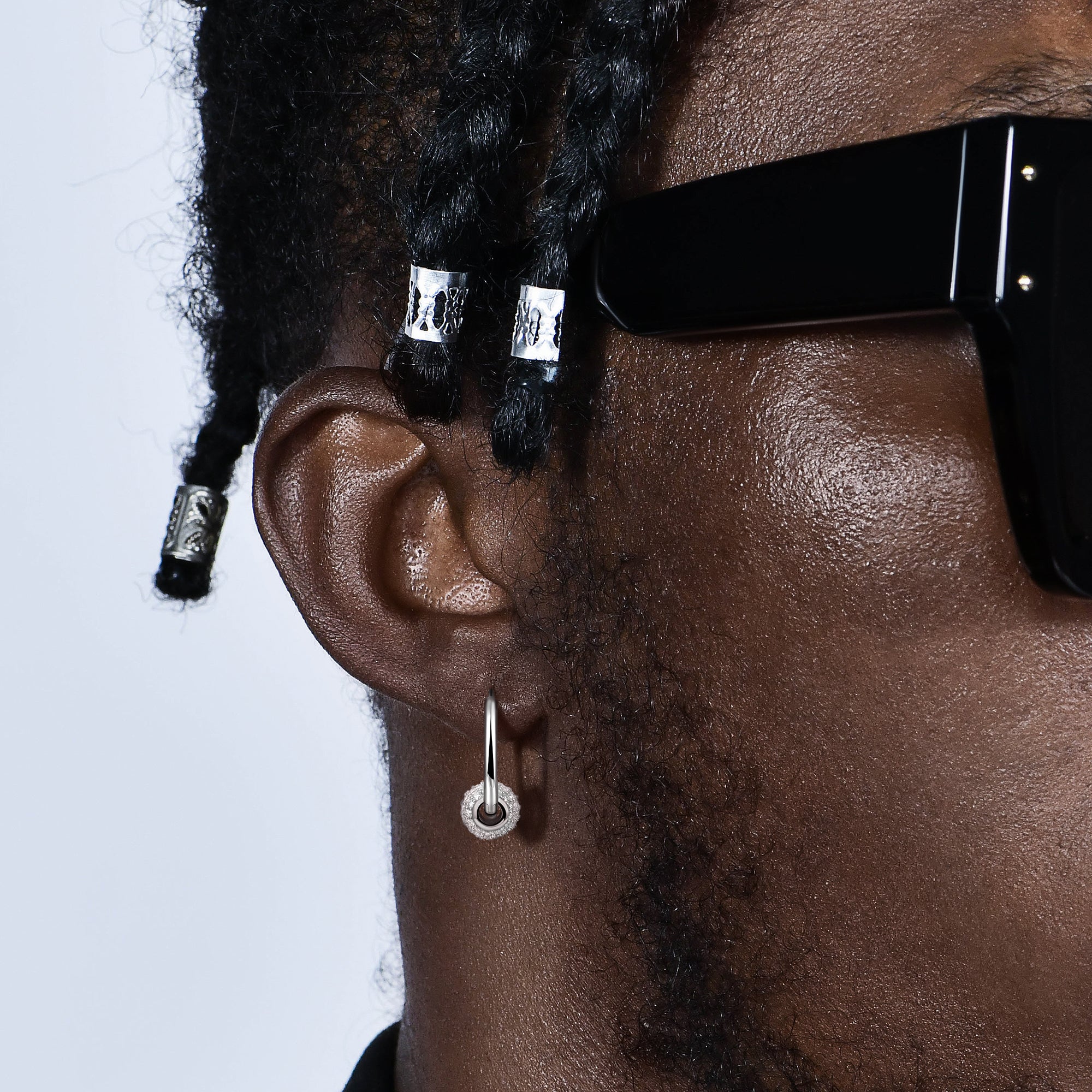 Boucles d'oreilles créoles boule Moissanite S925 - Paire