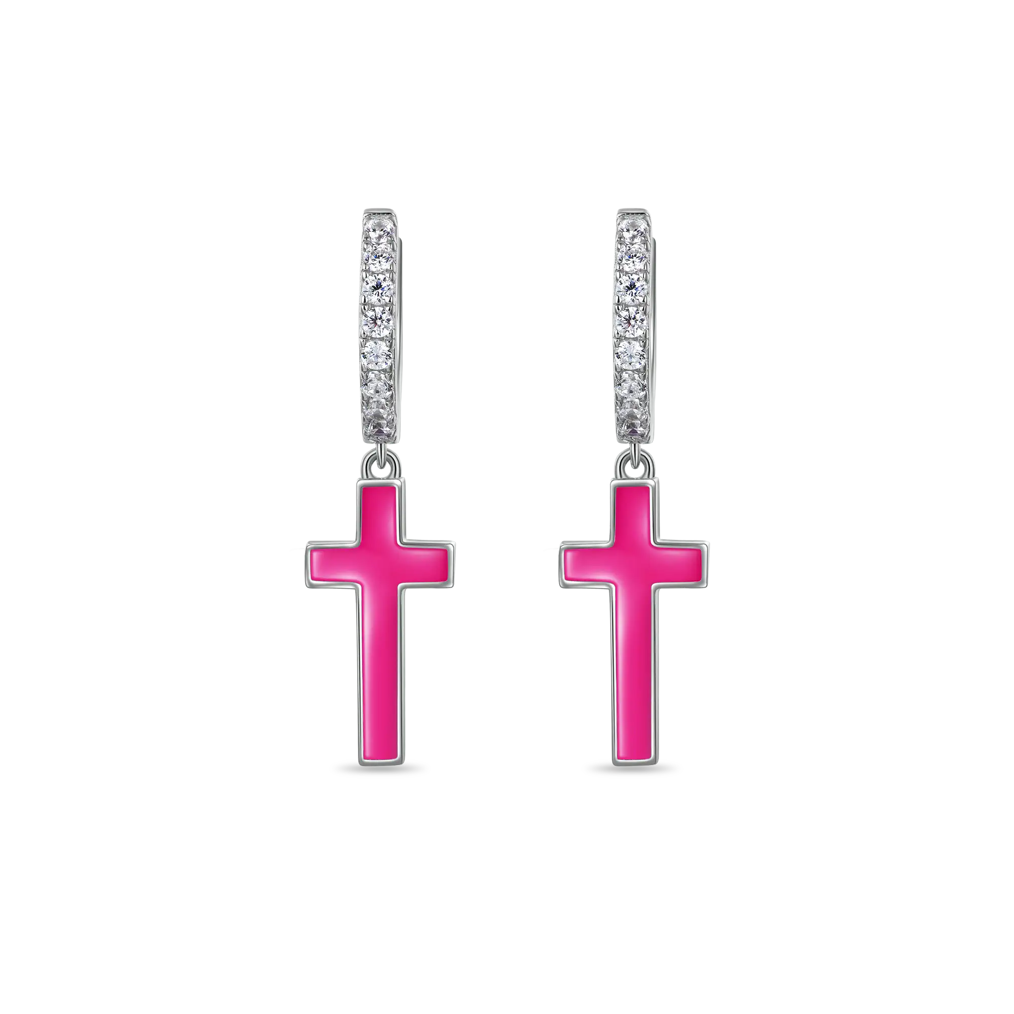 Pendientes colgantes con cruz de Arcenciel S925 - Par