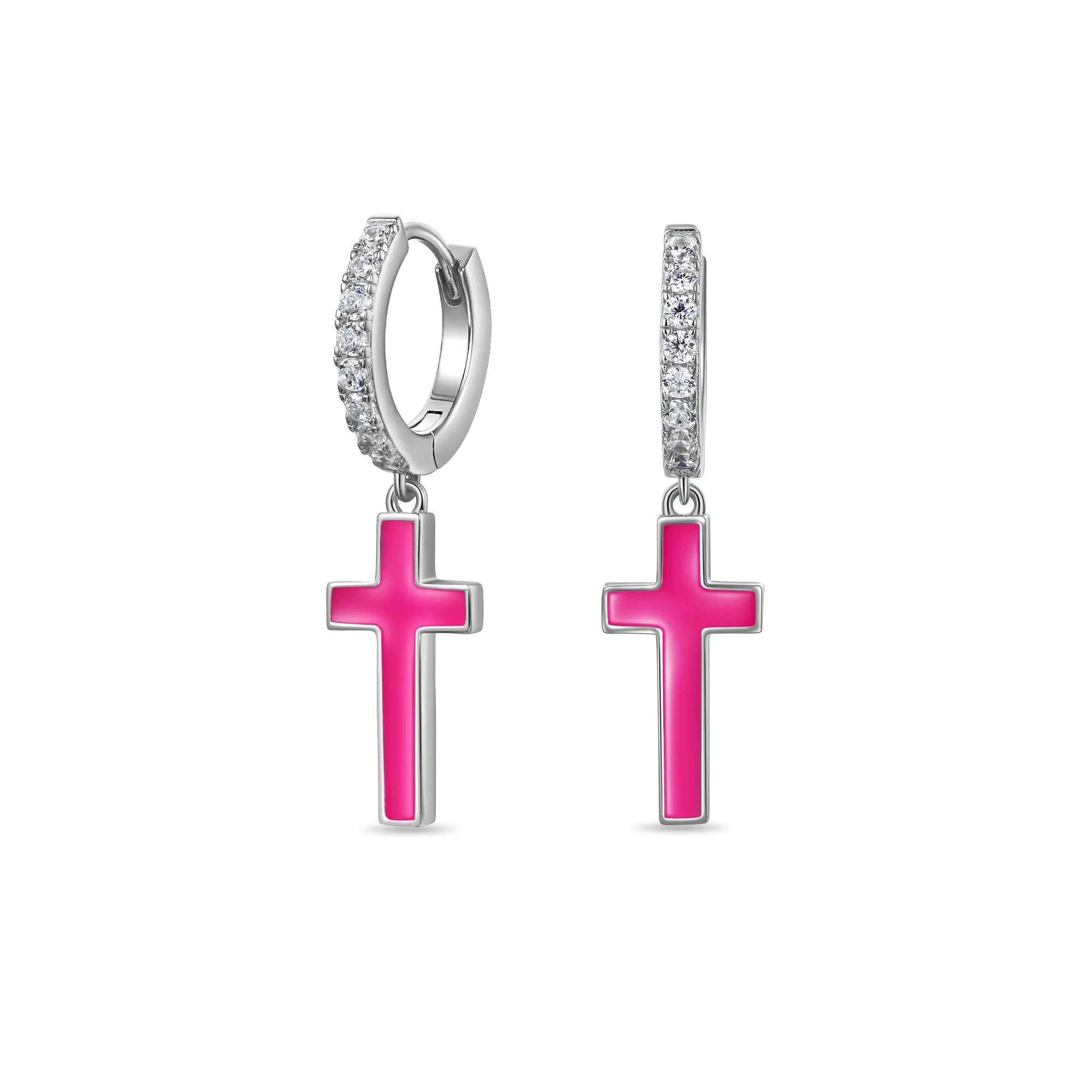 Pendientes colgantes con cruz de Arcenciel S925 - Par