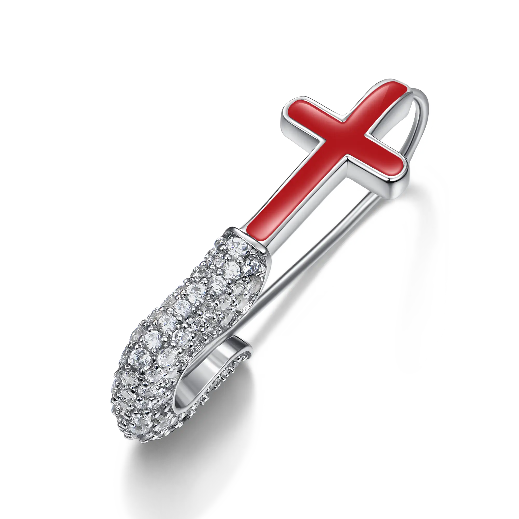 S925 Pin Cross Hoop Earring