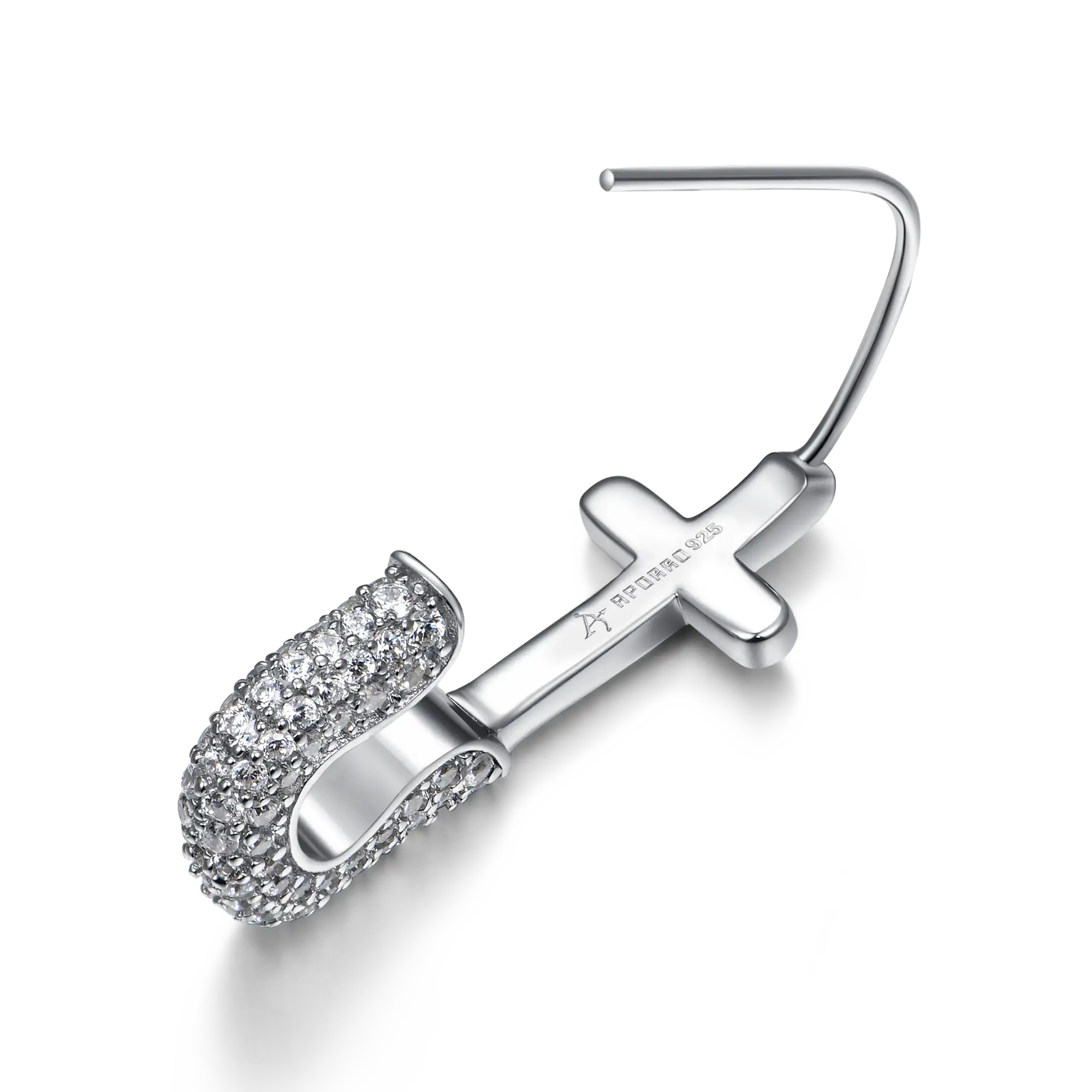 S925 Pin Cross Hoop Earring