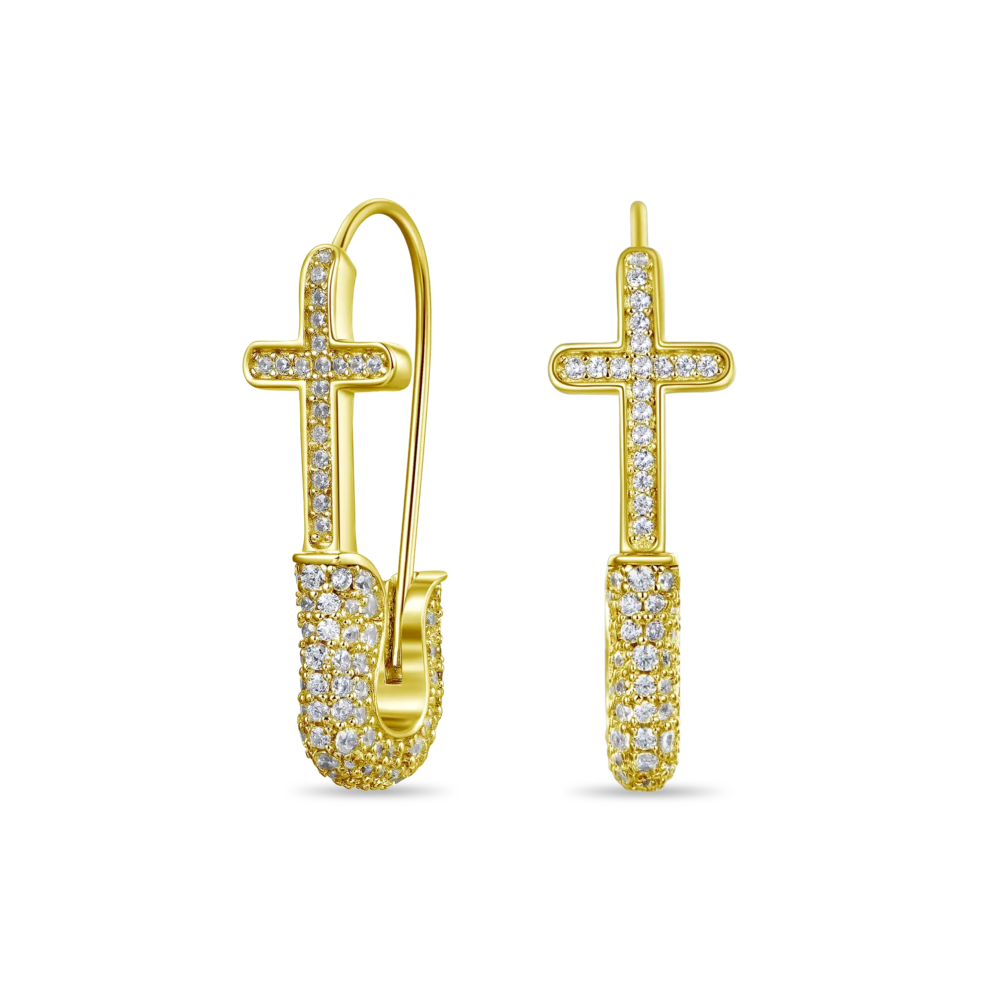 S925 Pin Cross Hoop Earring