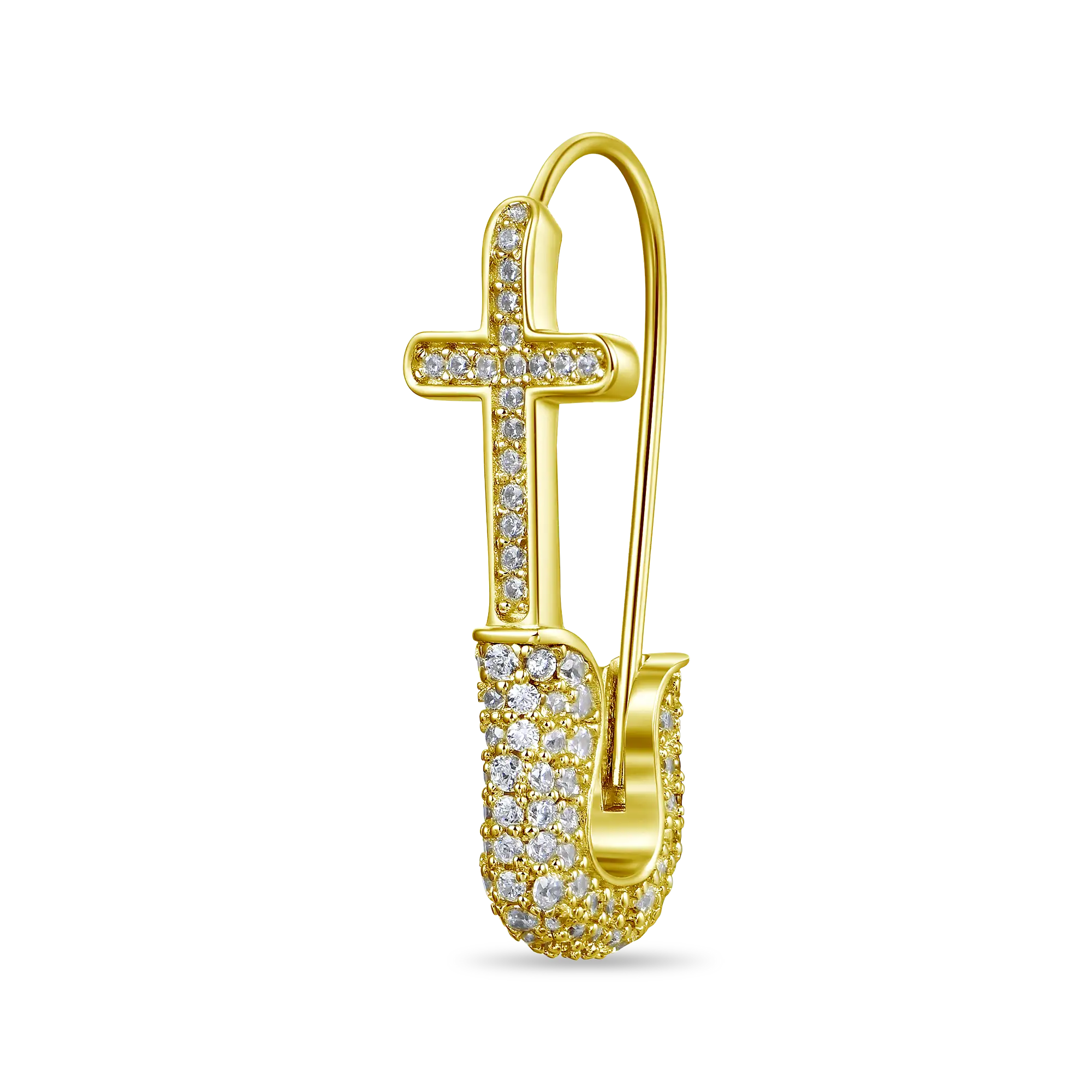 S925 Pin Cross Hoop Earring