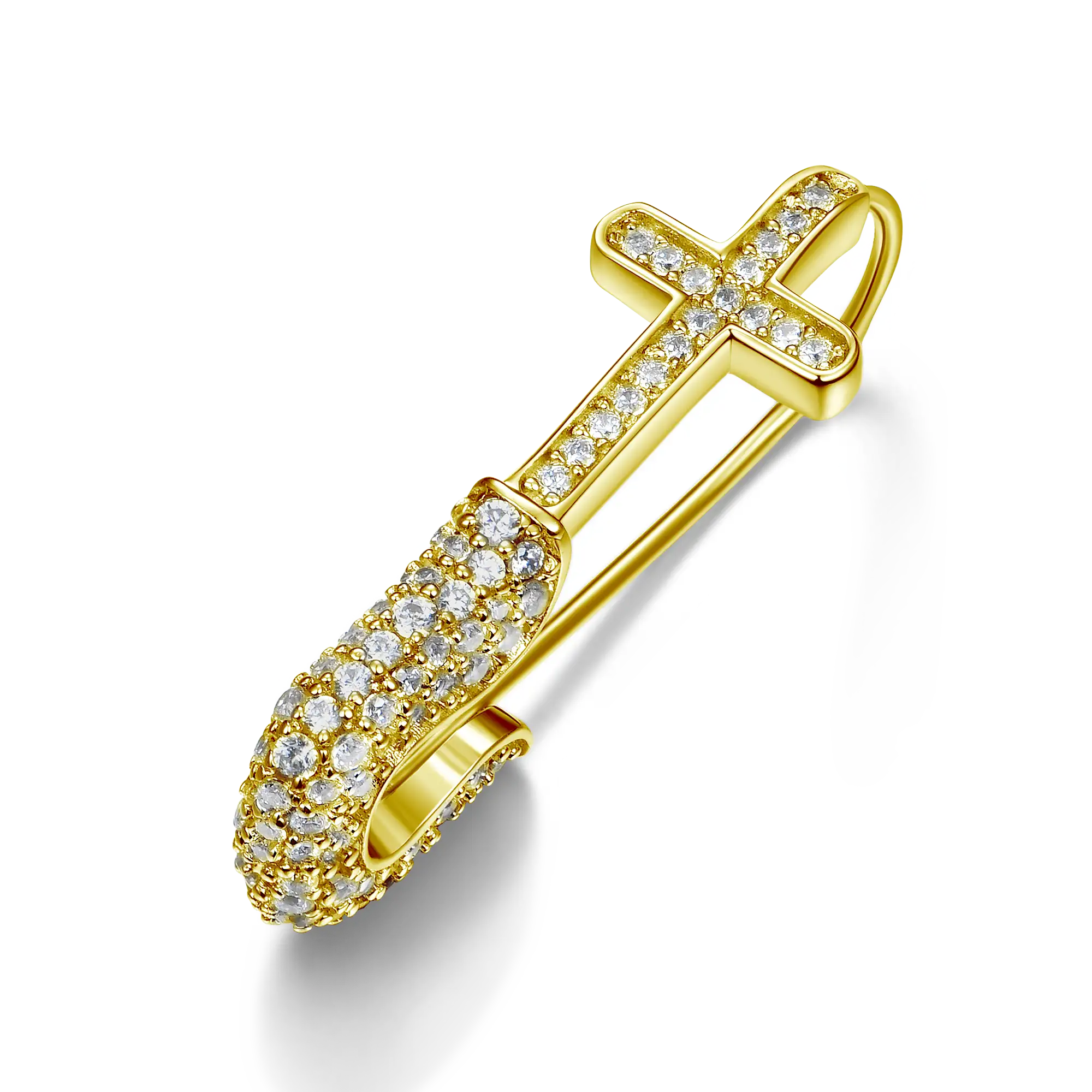 S925 Pin Cross Hoop Earring