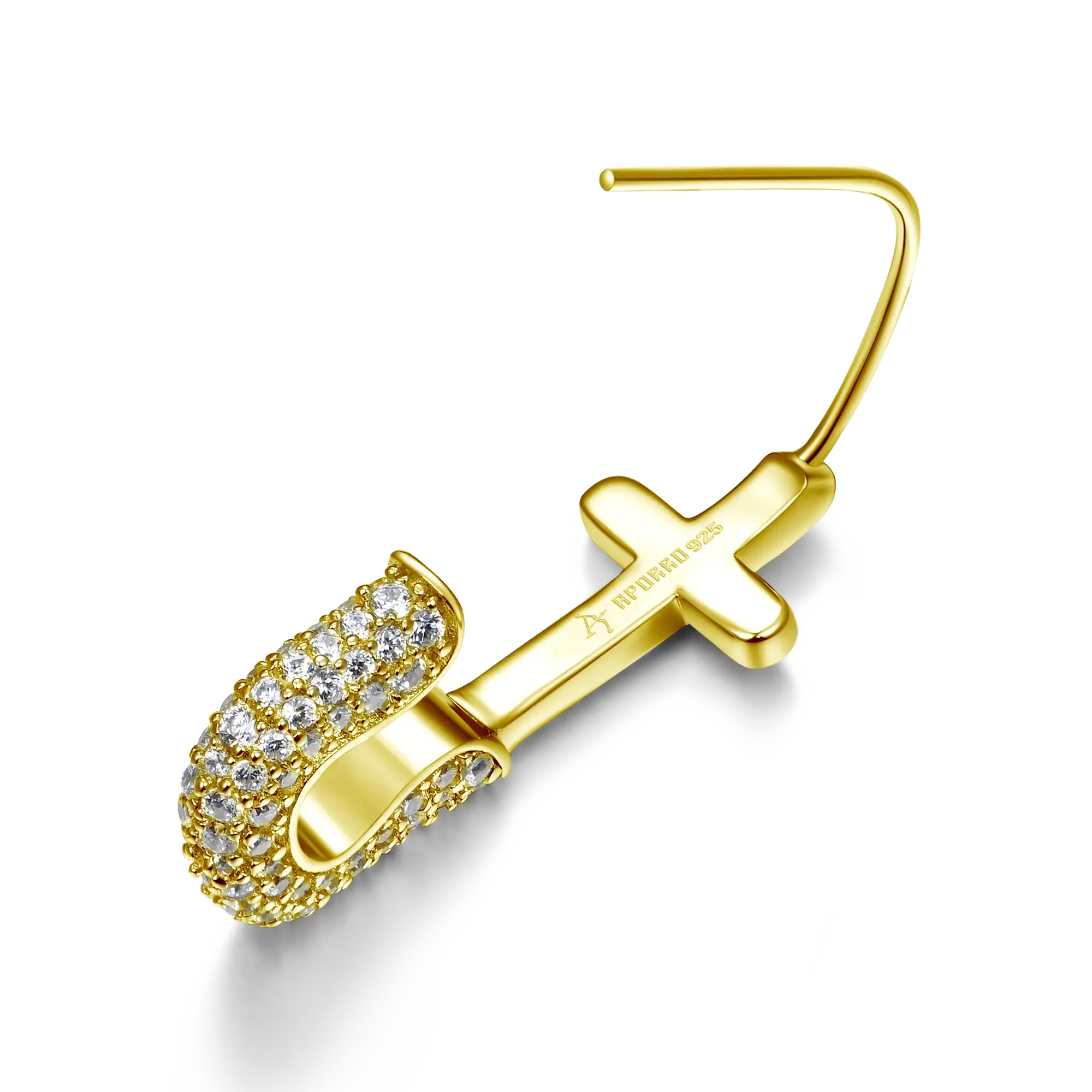 S925 Pin Cross Hoop Earring