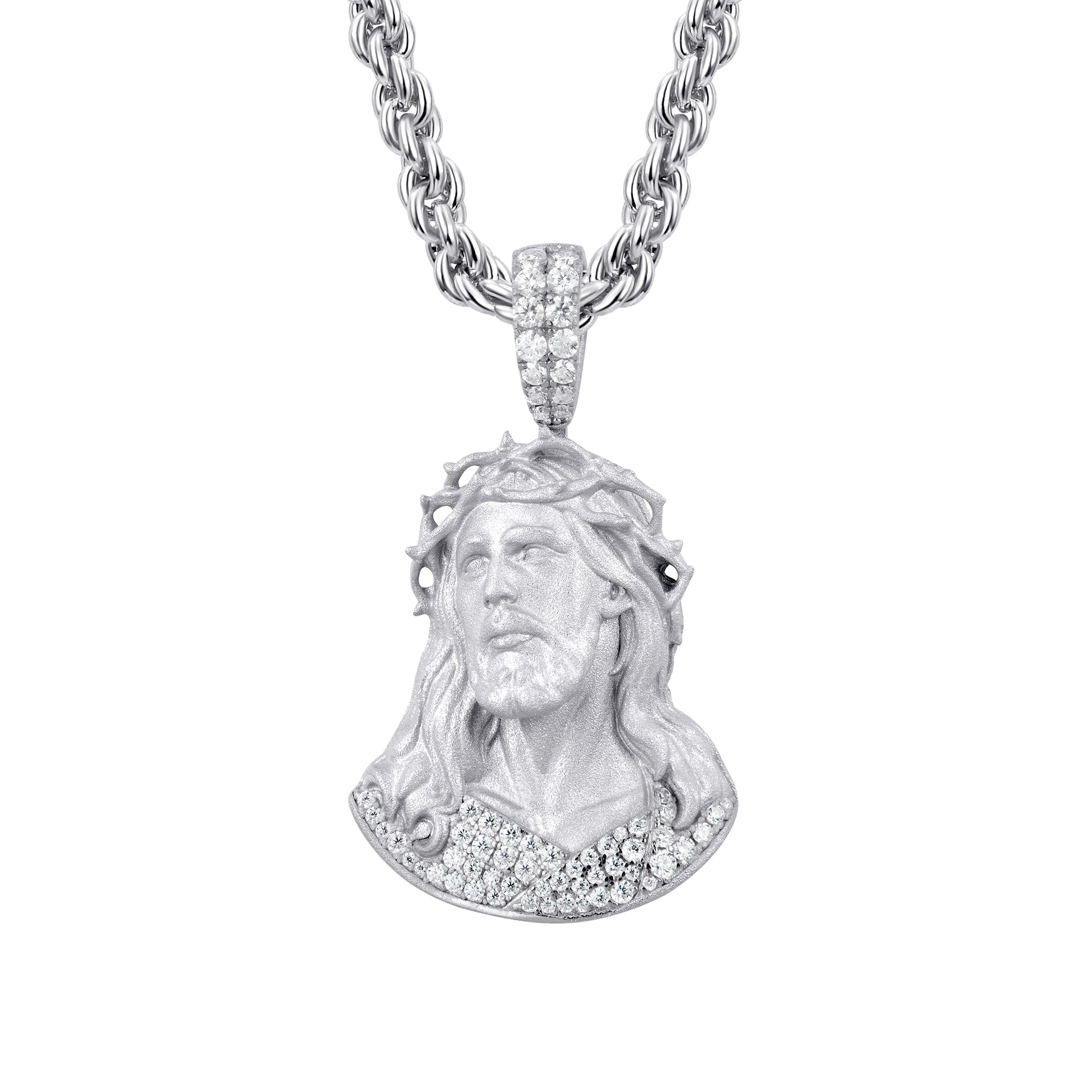 Moissanite Crucifix Pendant-Medium