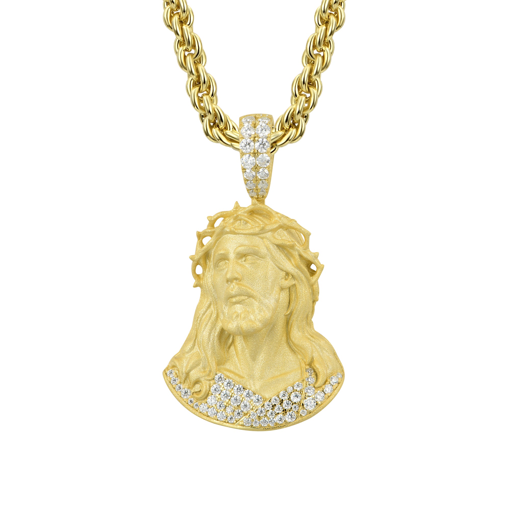 Moissanite Crucifix Pendant-Medium