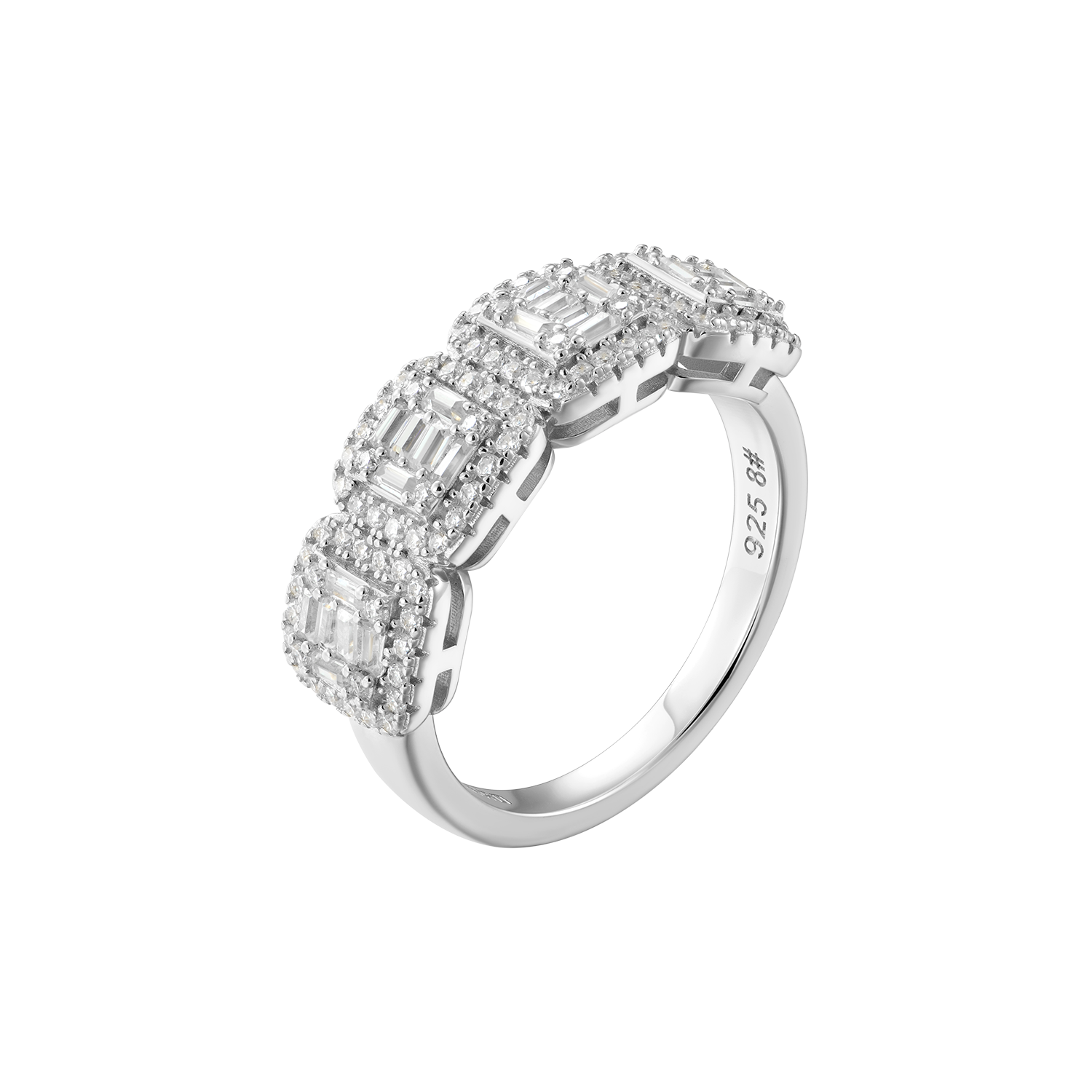 Anillo de halo moissanite - 9.5 mm