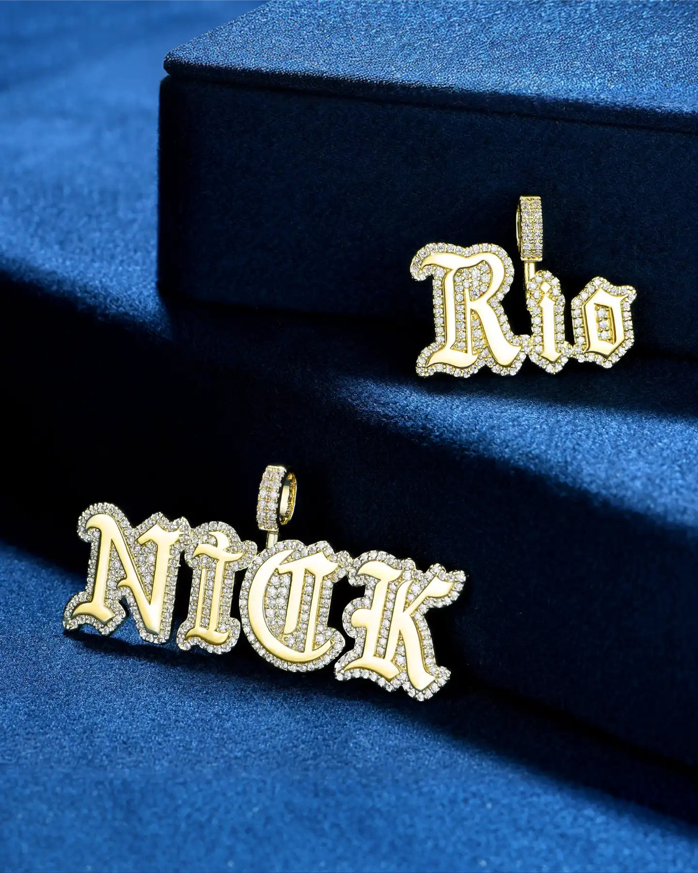 Custom Mini Old English Font Pendant