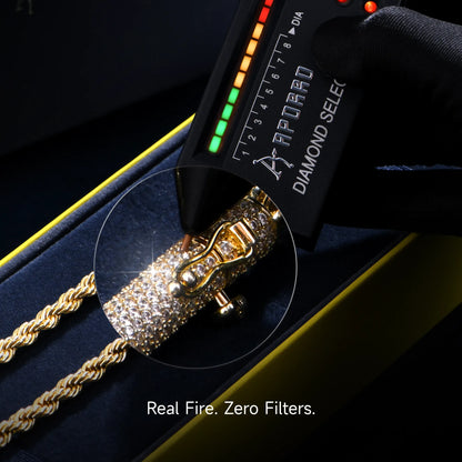 S925 Rope Chain With Moissanite Clasp - 6mm