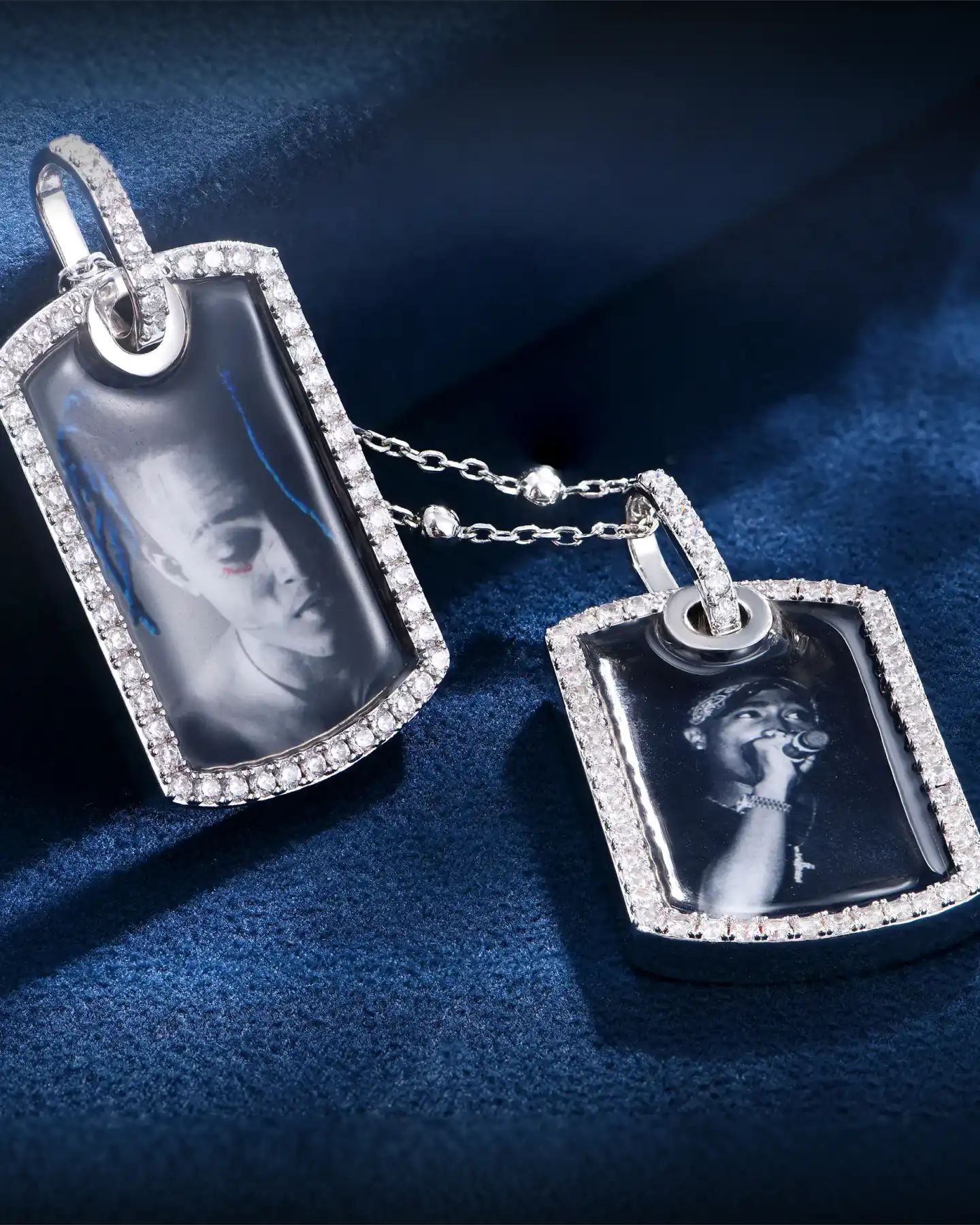 Custom Double Dog Tag Photo Frame Pendant