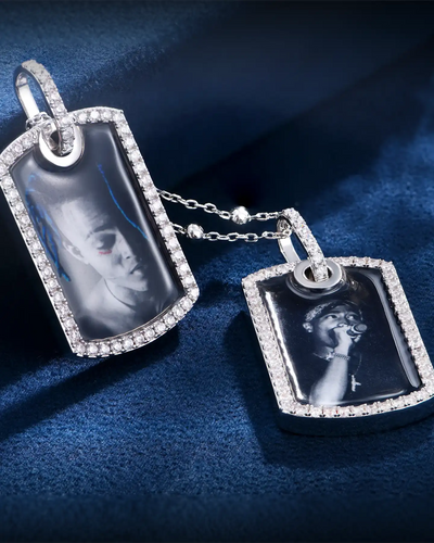 Custom Double Dog Tag Photo Frame Pendant