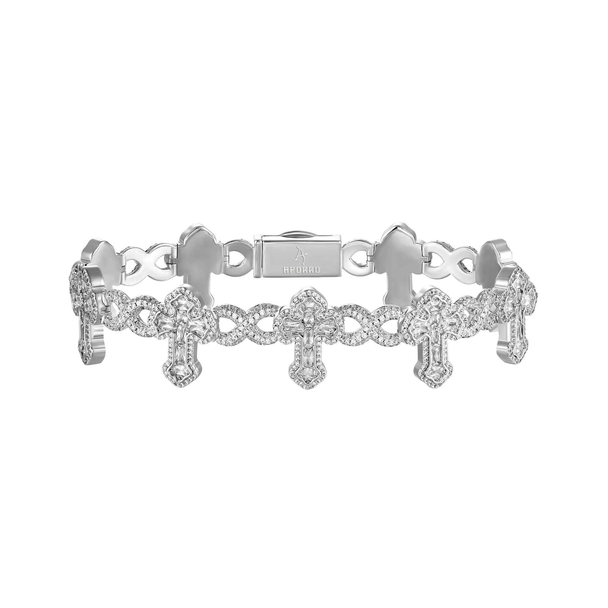 Infinity Link Emerald Cut Cross Bracelet - 8mm