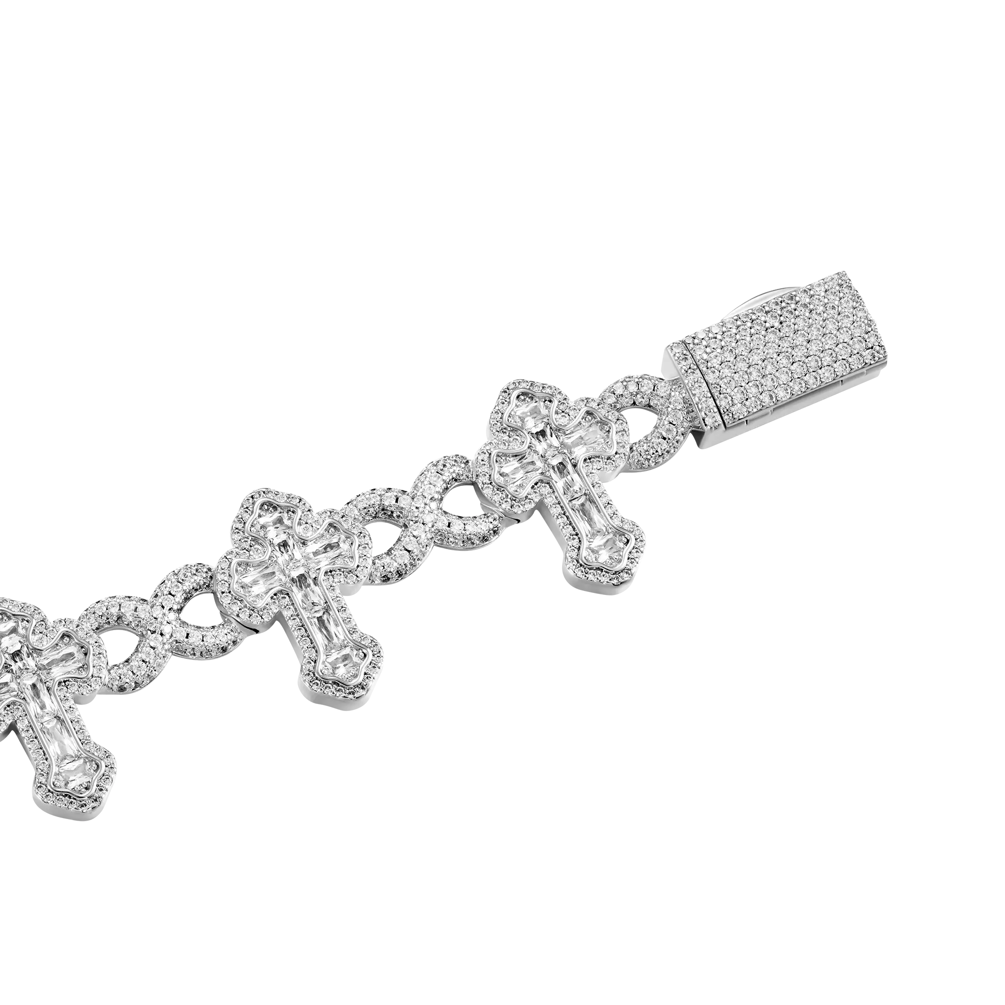 Infinity Link Emerald Cut Cross Bracelet - 8mm