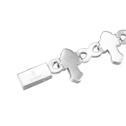 Infinity Link Emerald Cut Cross Bracelet - 8mm