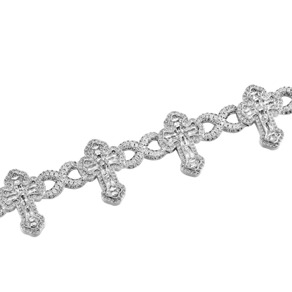 Infinity Link Emerald Cut Cross Bracelet - 8mm