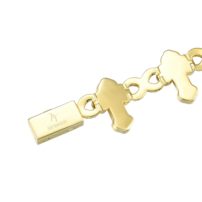 Infinity Link Emerald Cut Cross Bracelet - 8mm