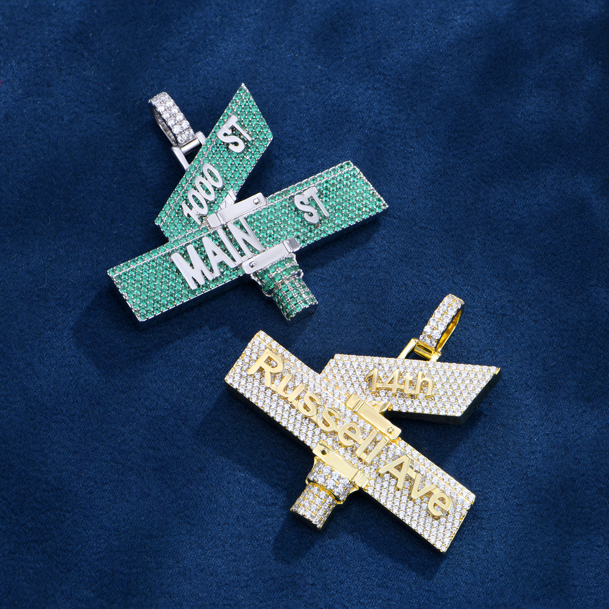 Custom Iced Street Sign Pendant