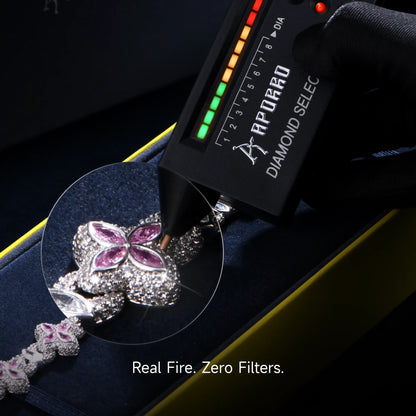 Bracciale Moissanite con trifoglio luminoso - diamante rosa