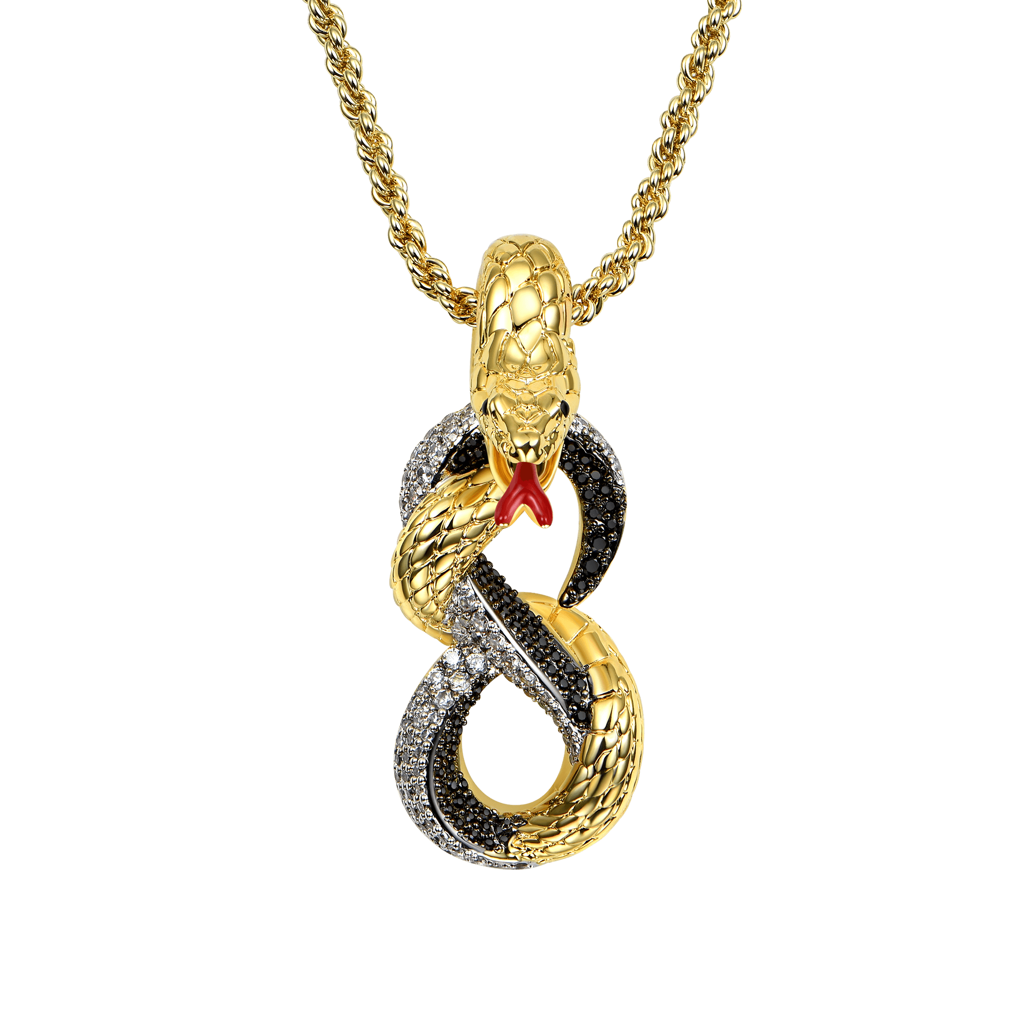 Pendentif de serpent à trois tons infinies