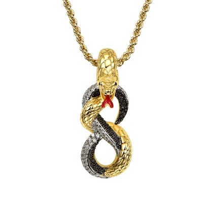 Pendentif de serpent à trois tons infinies