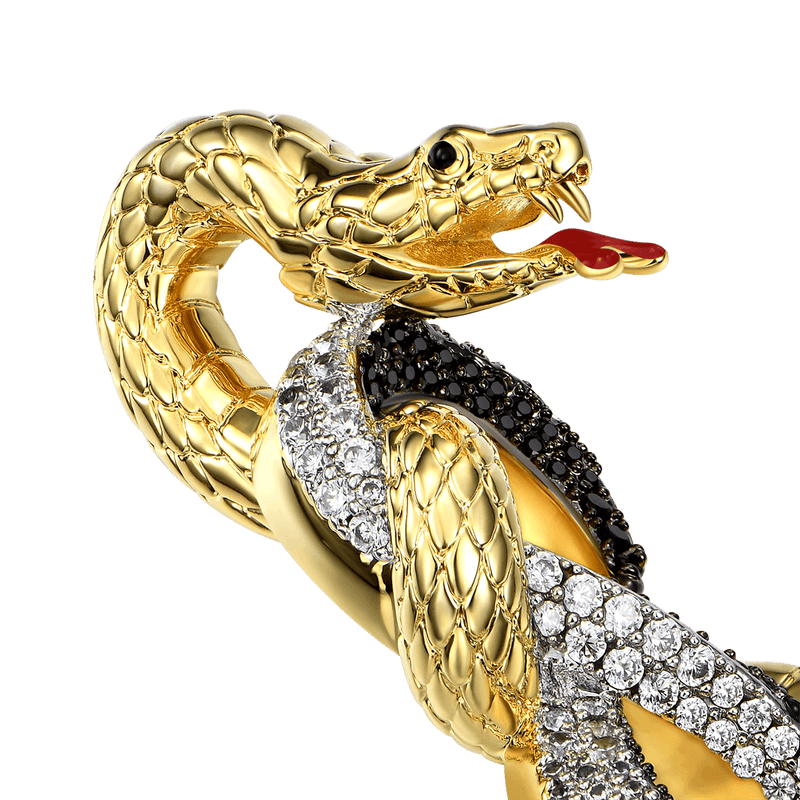 Ciondolo serpente tricolore Infinity - Ciondolo ghiacciato per uomo e donna - APORRO