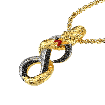 Infinity Tri-tone Snake Pendant