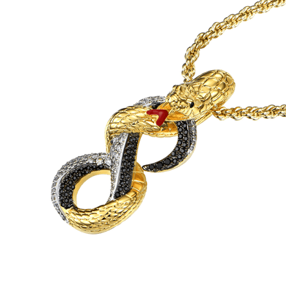 Pendentif de serpent à trois tons infinies