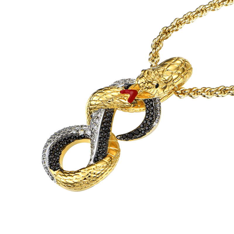 Infinity Tri-tone Snake Pendant - Iced-out Pendant for Men & Women - APORRO
