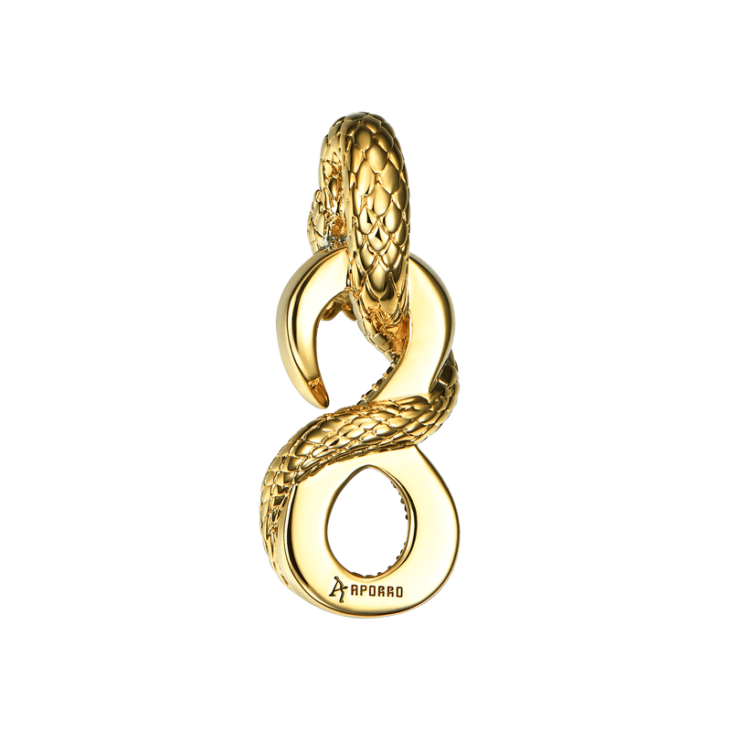Infinity Tri-tone Snake Pendant - Colgante helado para hombres y mujeres - APORRO