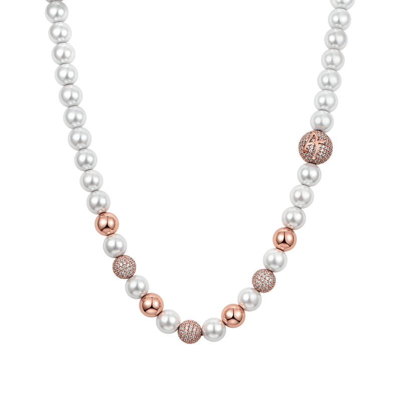 WONG Dragon Pearl and Bead Adjustable Necklace-Rose Gold - APORRO