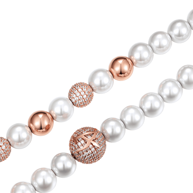 WONG Dragon Pearl and Bead Adjustable Necklace-Rose Gold - APORRO