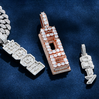 Custom Radiant Layers Vertical Letter Pendant