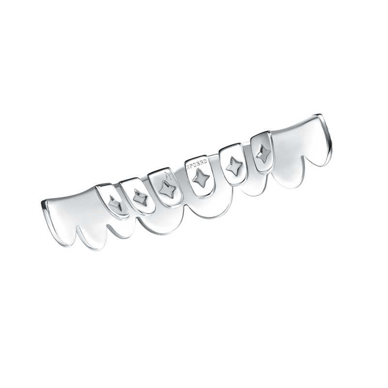 Vorgefertigter Open-Face Opal Grillz - Iced-out White Gold Grillz - APORRO